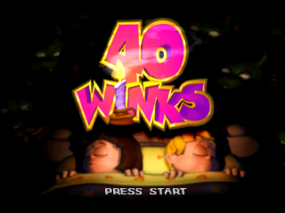 40 Winks title screen for Playstation